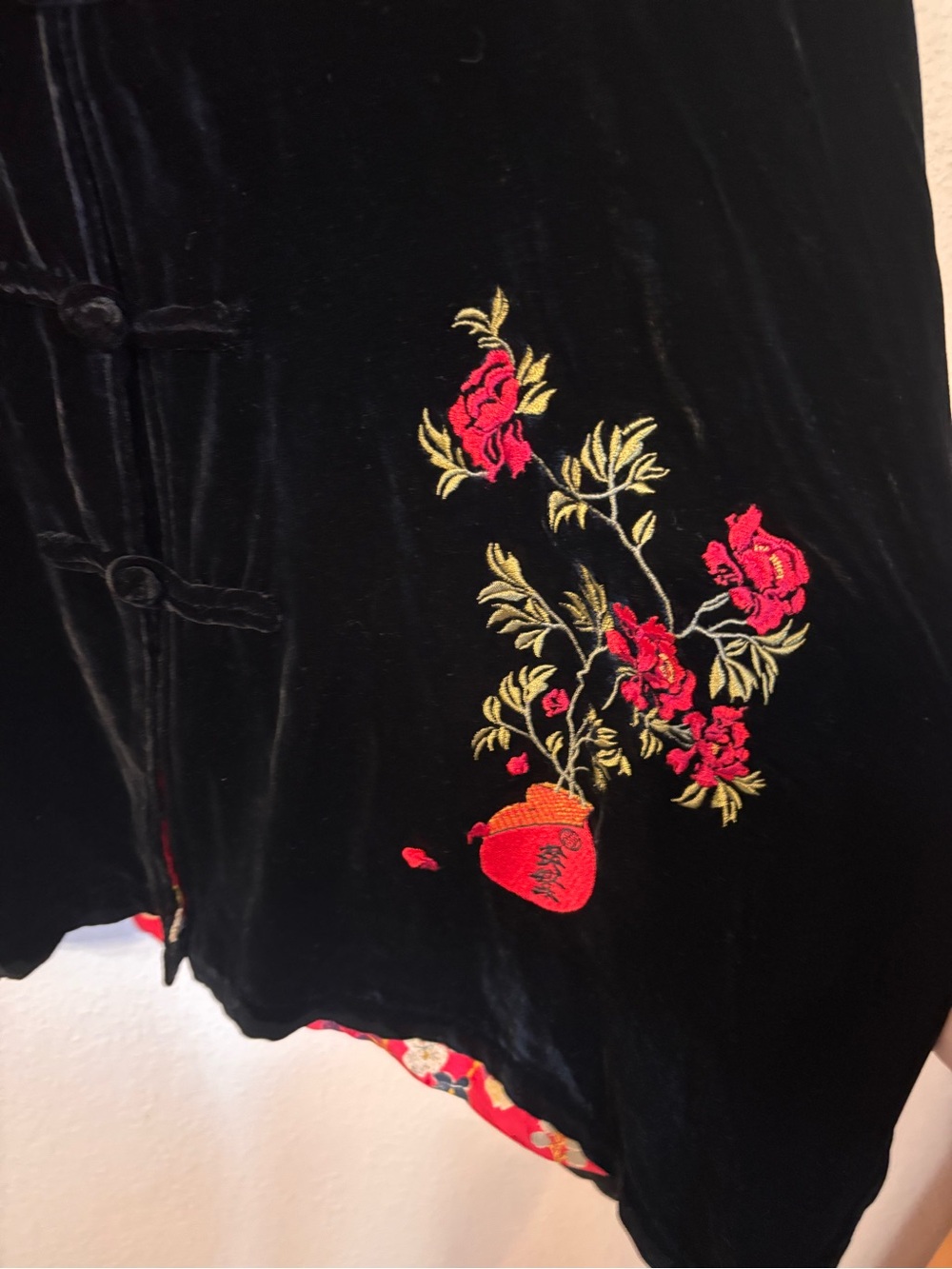 Vintage Chico's Velvet Mandarin Collar Silk Lined Jacket XL - Picture 3 of 5